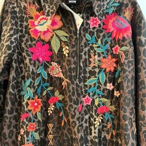 Johnny Was Multicolor Embroidered Tunic